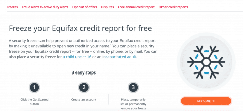 Equifax credit freeze