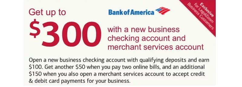 $300 Bonus – Business checking account; Targeted