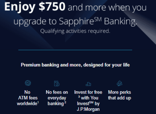 $750 Chase Sapphire Checking Bonus
