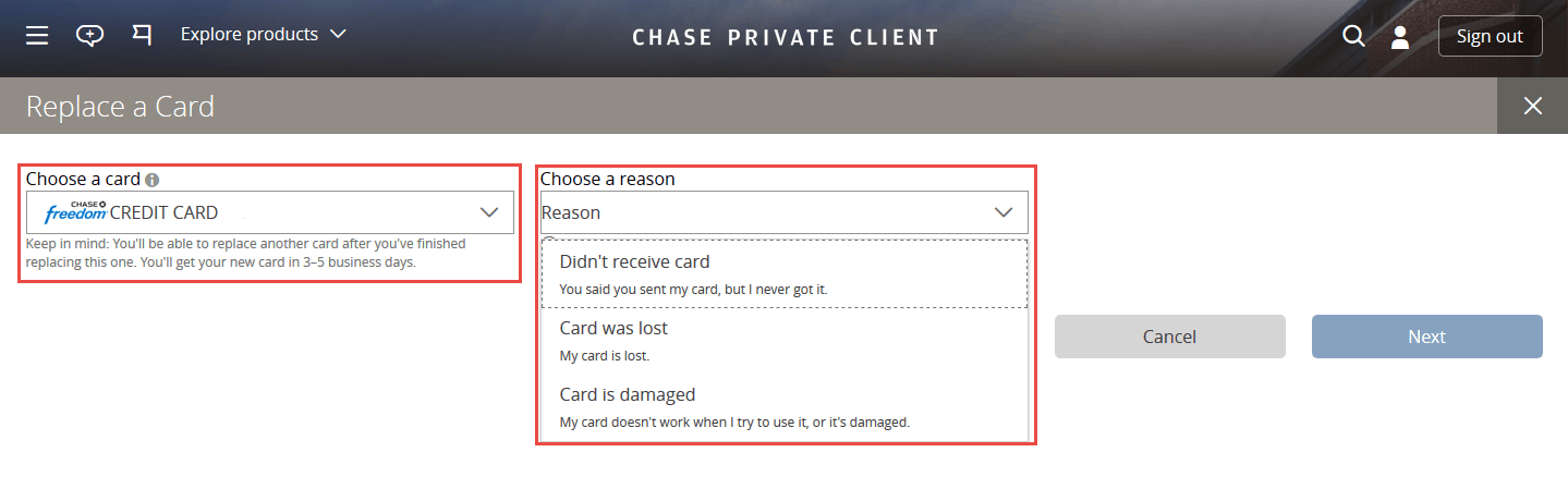 Requesting for a replacement online