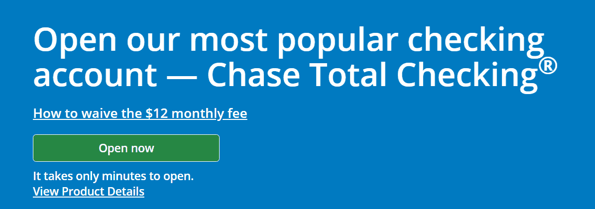 chase most popular checking account — Chase Total Checking