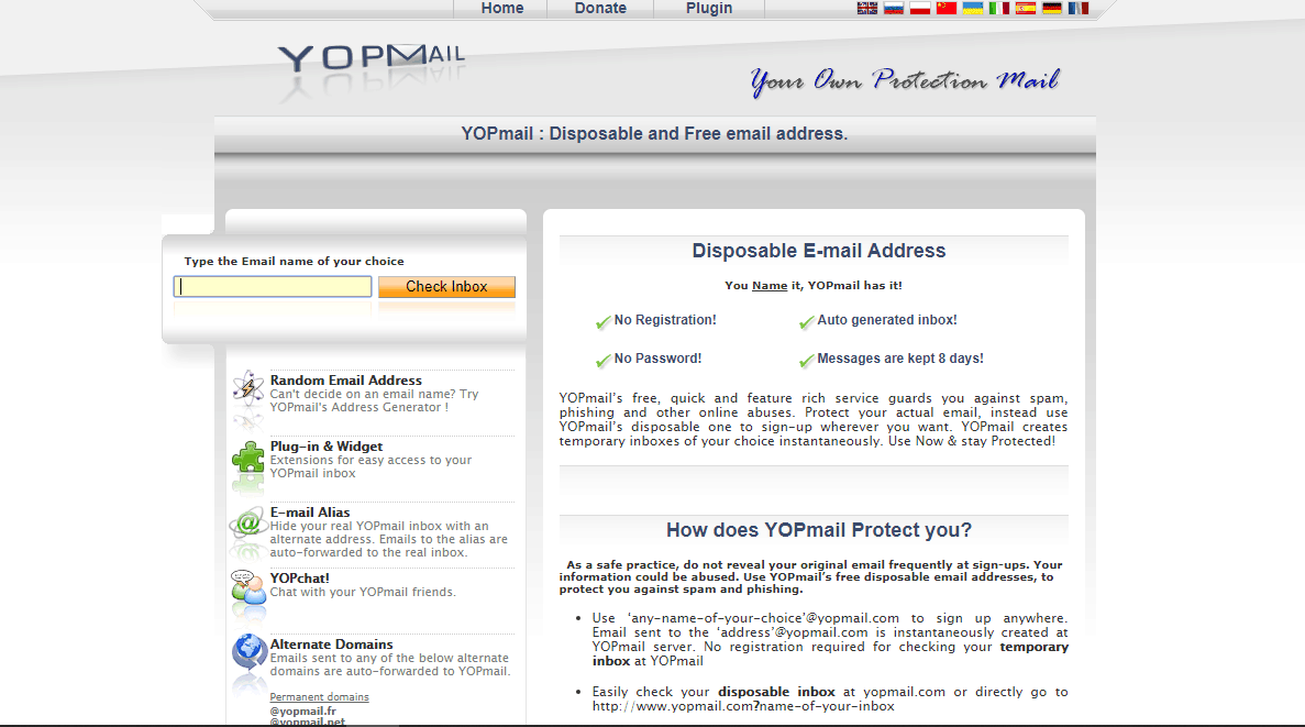 The YOPmail Platform