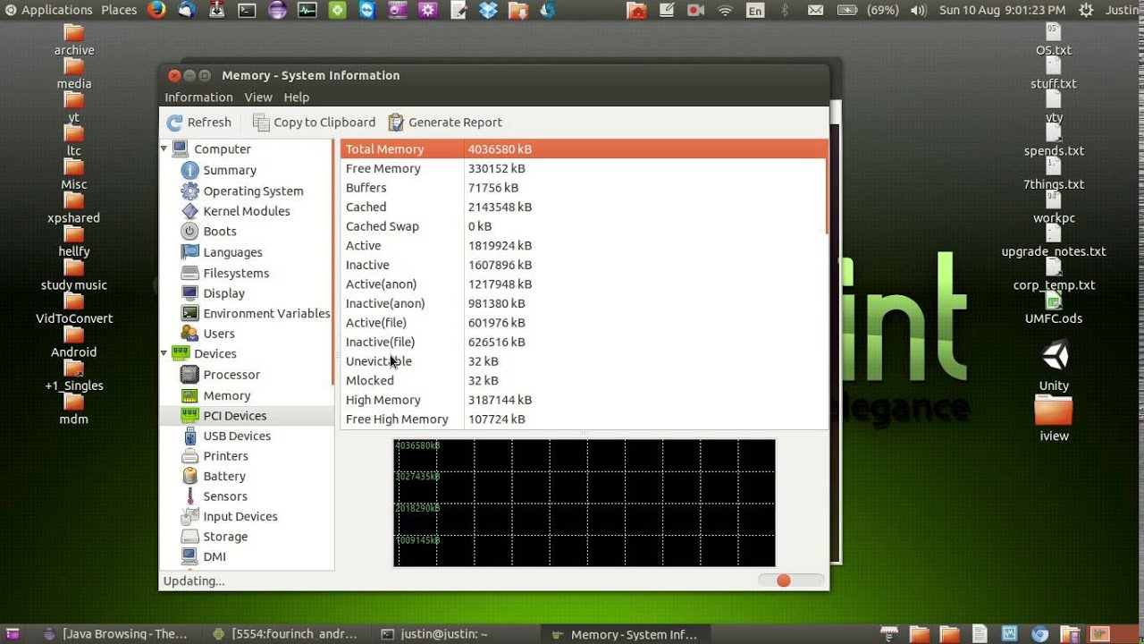 Linux Mint Hardware Resource Utilization