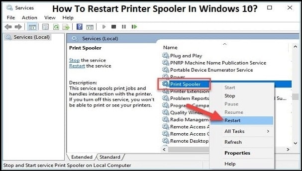 Restarting Print Spooler Service