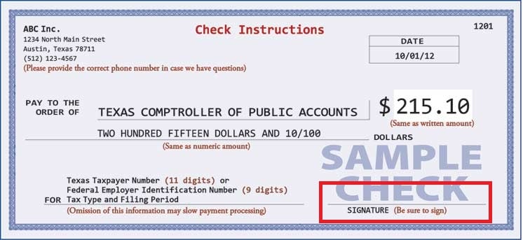 The Signature of the Check Issuer