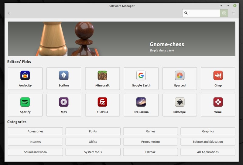 linux mint apps store