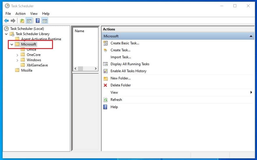 Microsoft folder and expound it