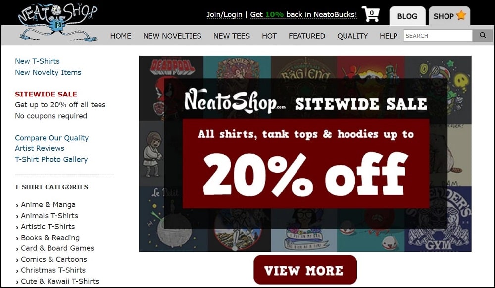 Neato Shop Homepage