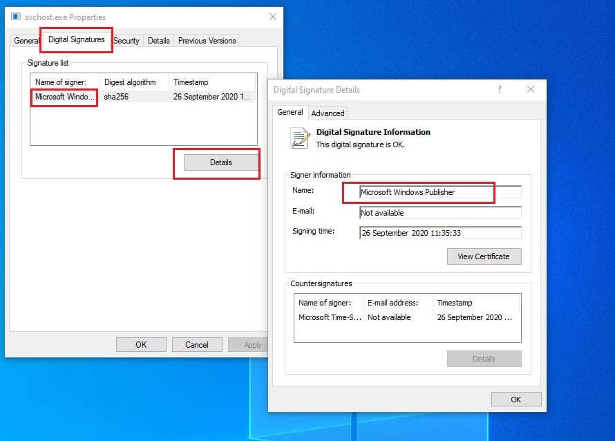 WaasMedic Agent digital signature tab