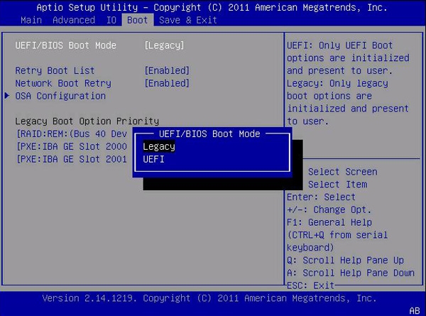 Enabling UEFI Boot