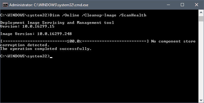 Running DISM Command