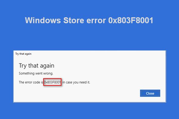 Windows Error Code- 0x803F8001