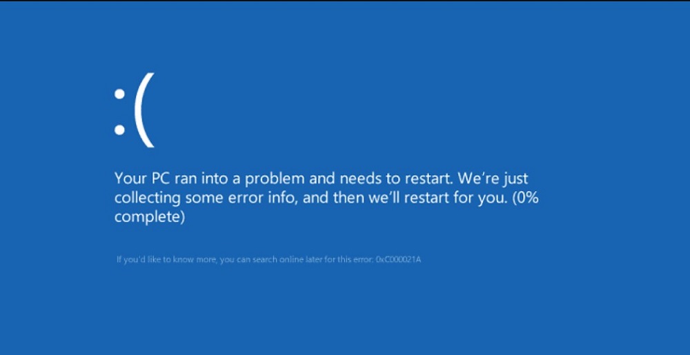 Blue Screen of Death As A Result of “Your PC Ran Into A Problem and Needs to Restart” Error