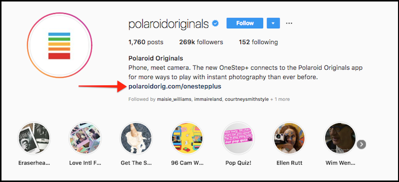 Instagram URL template