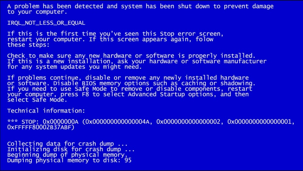 Irql_not_less_or_equal Error on Windows 10