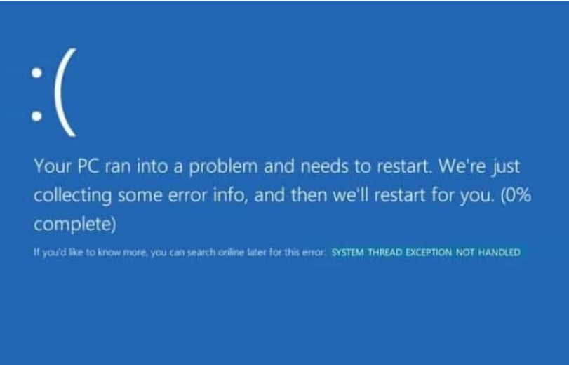Quick Method to Fix System Thread Exception Not Handled