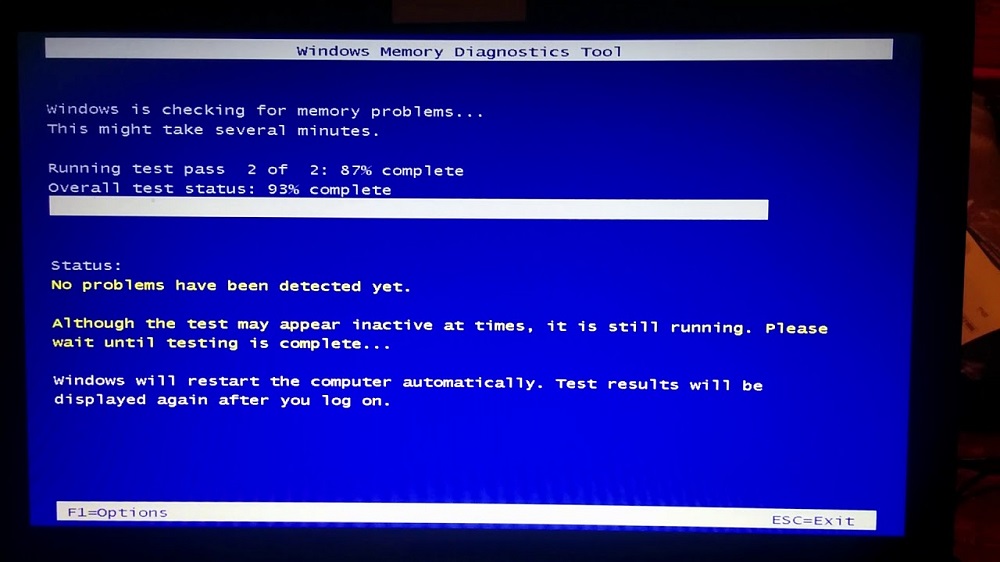 Running Windows Memory Diagnostic