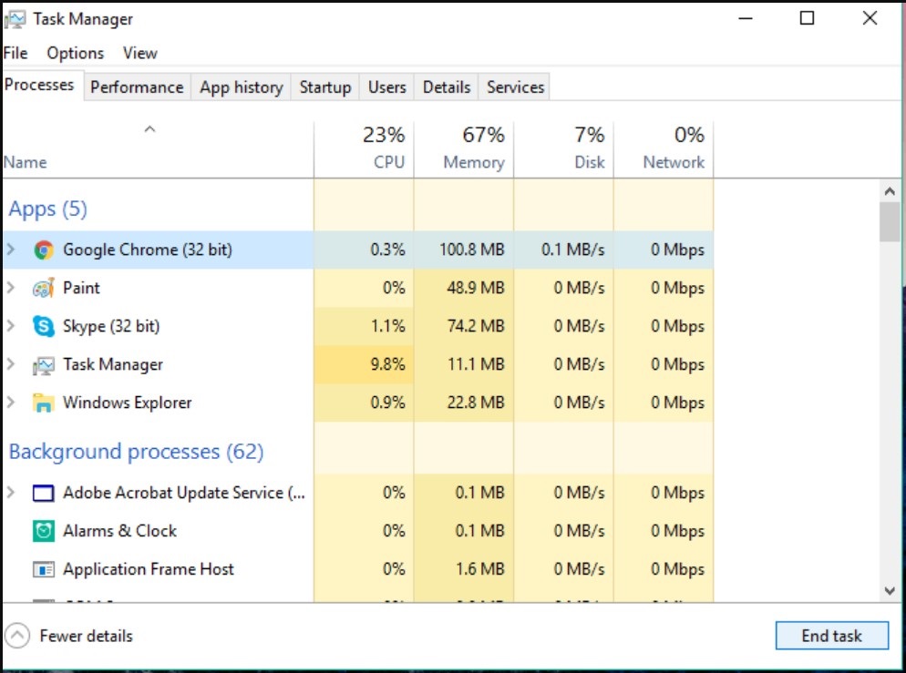 Signs of Memory Leaks on Windows 10 PC