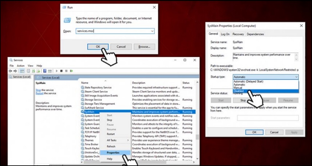 Using Registry Editor to Disable Service Host Superfetch in Windows 10