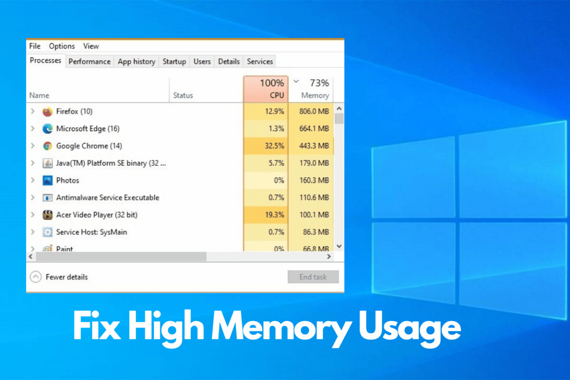 High Memory Usage Windows 10