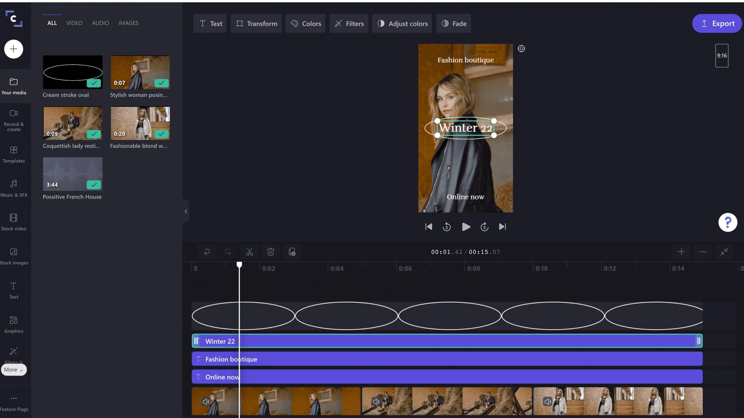 Start with a TikTok video template