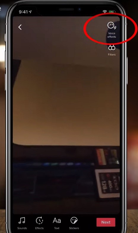 Voice Effects located beneath