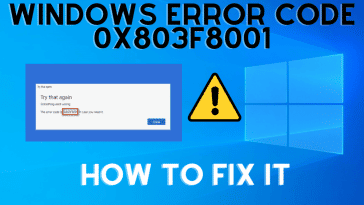 Windows Error Code 0x803F8001