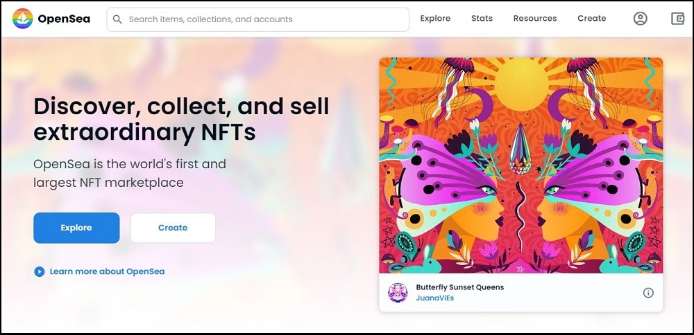 OpenSea Homepage
