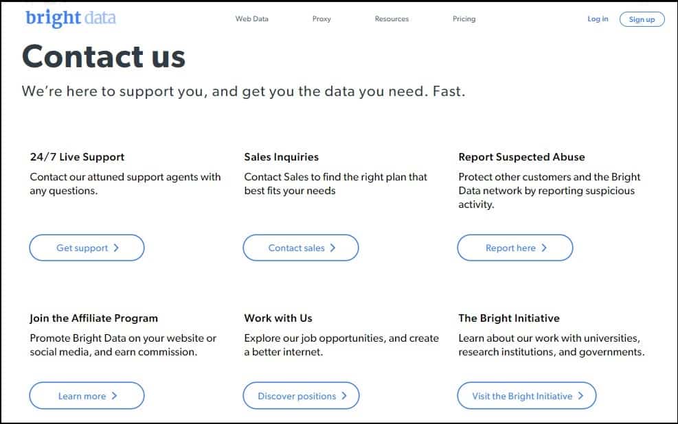 Bright Data Customer Support