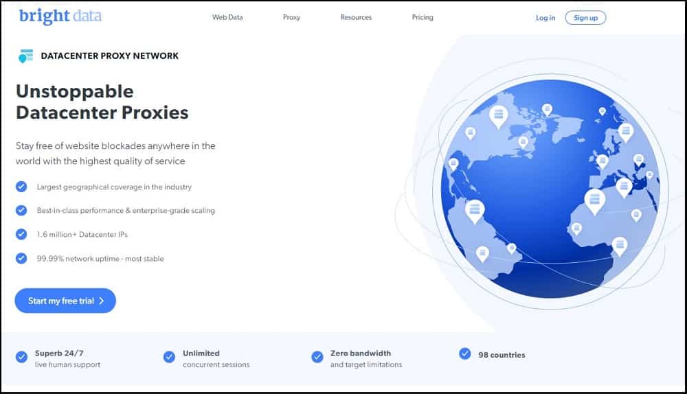 Bright data for Datacenter Proxies