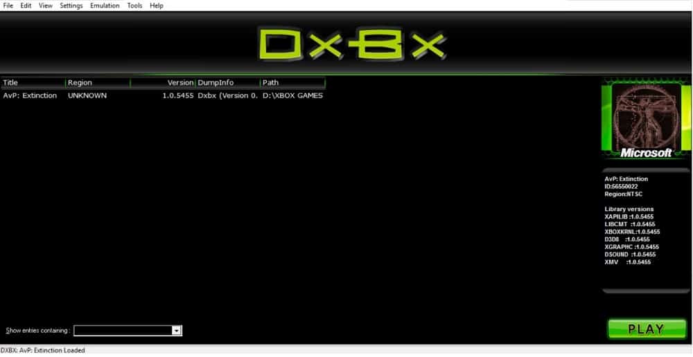 DXBX Emulator