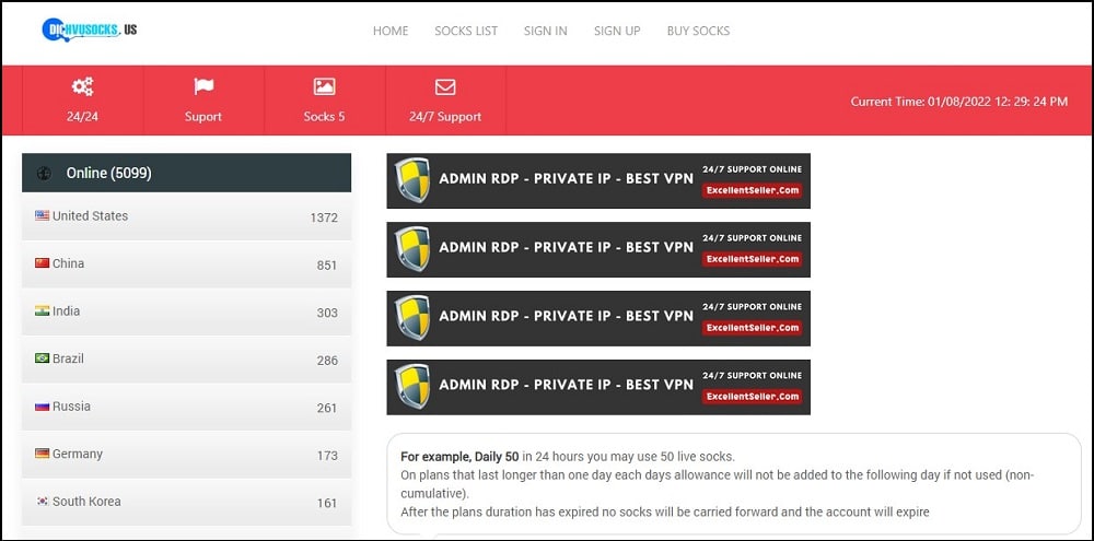 Dichvusocks Homepage