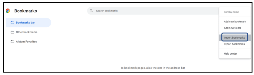 Import bookmarks