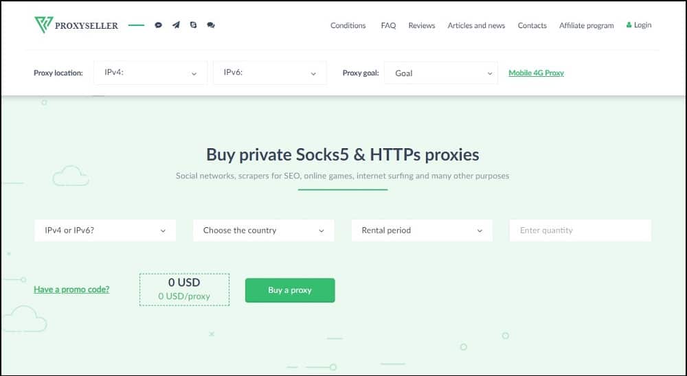Proxy-Seller Homepage