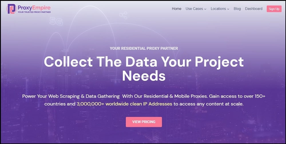 ProxyEmpire Homepage