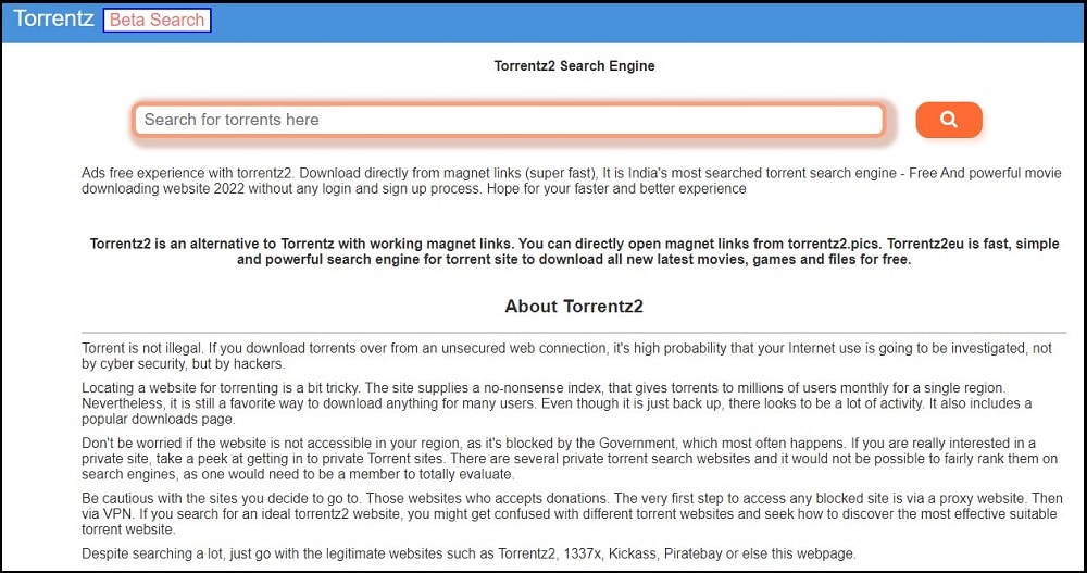 Torrentz2 overview